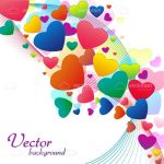 Colourful Hearts Background with Sample Text